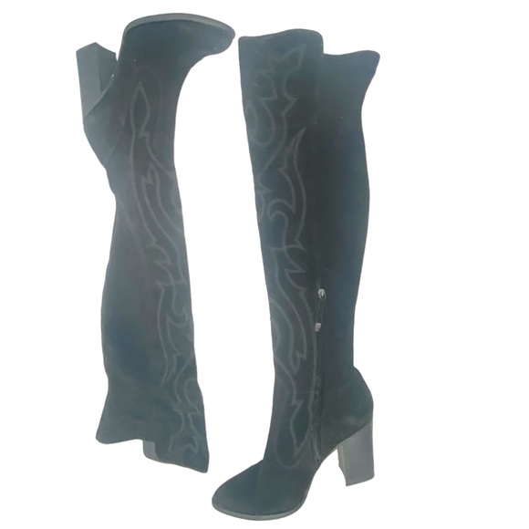 DOLCE VITA WOMEN’S SOLEI BOOT Black Western Knee High Heeled Boots Size 9 - Picture 3 of 15